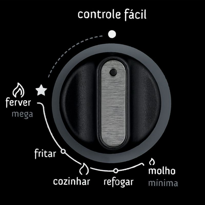 Cooktop5BocasConsulagascomacendimentoautomaticoBivoltPretoCD075AE