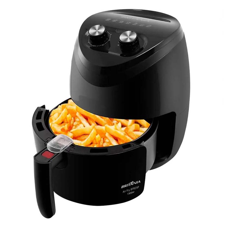 FritadeiraEletricaBritaniaAirFryerAntiaderentecomTimer4lPreto