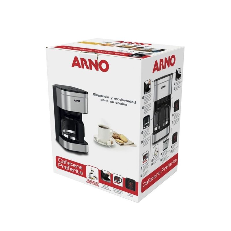 CafeteiraArnoPreferita750mlCFPFInoxPreto110v