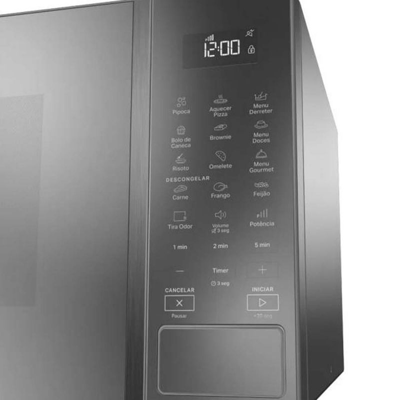 MicroondasBrastemp32LCinzaEspelhadoMenuGourmetBMS46AR110V