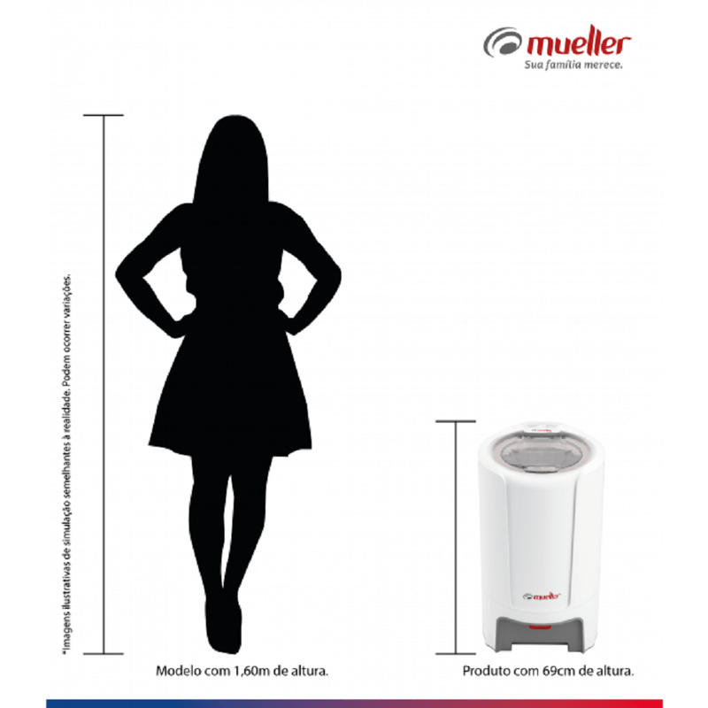 CentrifugadeRoupasMuellerFit126kgDuplaTampaSuporteparaFioBranco127V