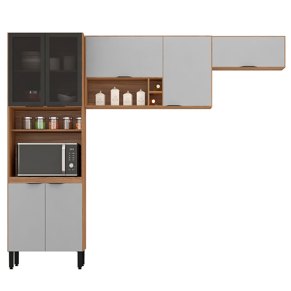 Cozinha Compacta Demobile Firenze com 7 Portas Amêndola Touch e