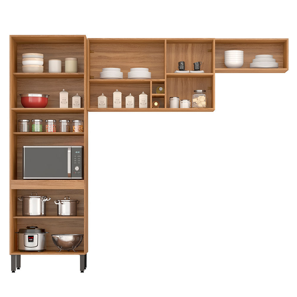 Cozinha Compacta Demobile Firenze com 7 Portas Amêndola Touch e