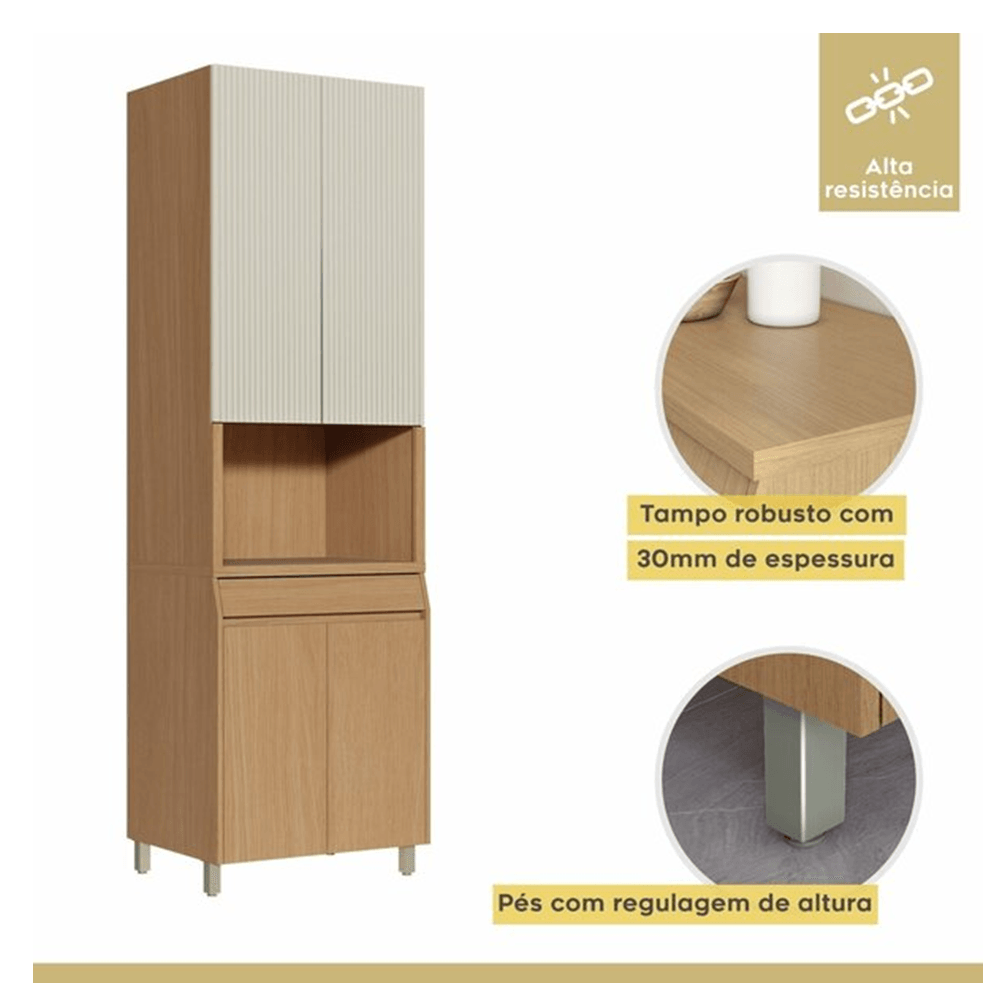 Paneleiro 4 Portas com 1 Gaveta Simone Mendes Nesher 70cm 100% MDF