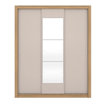 GuardaRoupaDemobileMabenCasal3PortasVerocomEspelhoAmendoaTouchOffWhite