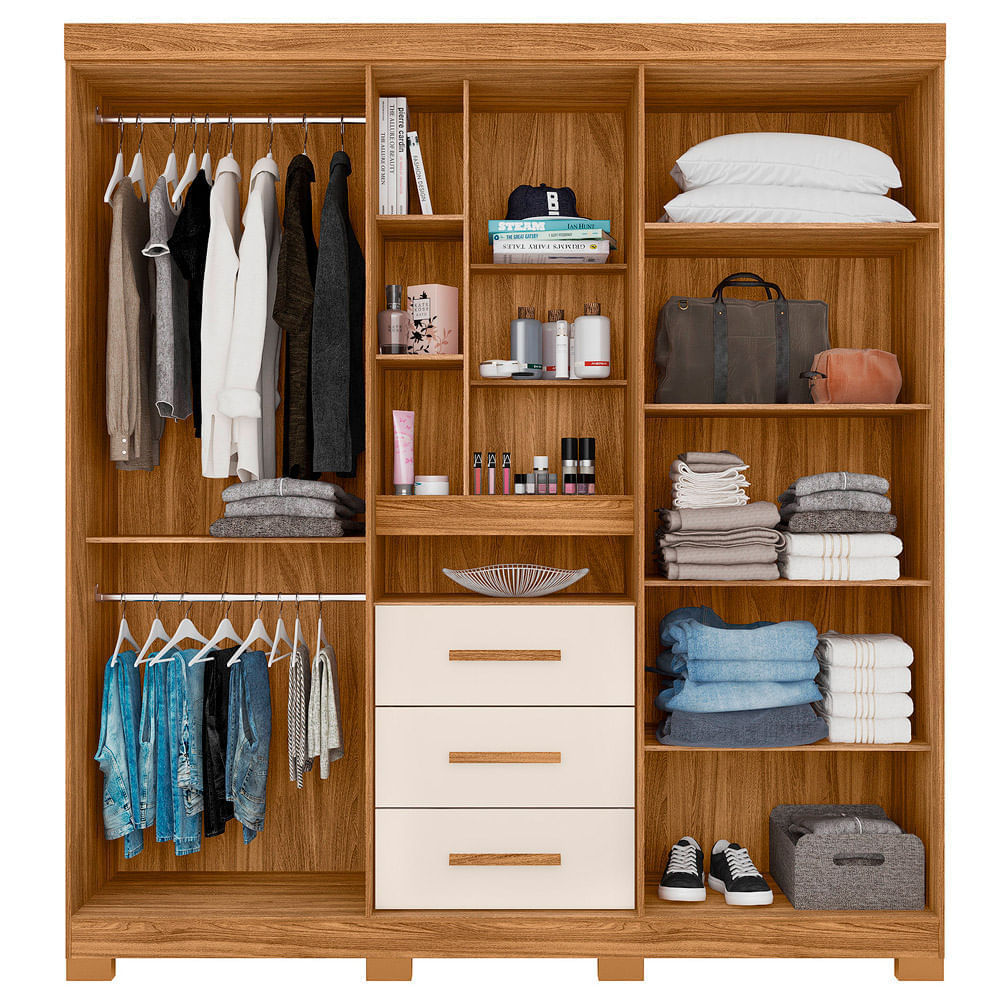 Guarda-Roupa com 5 Portas, 3 Gavetas e com Espelho Moval Eldorado