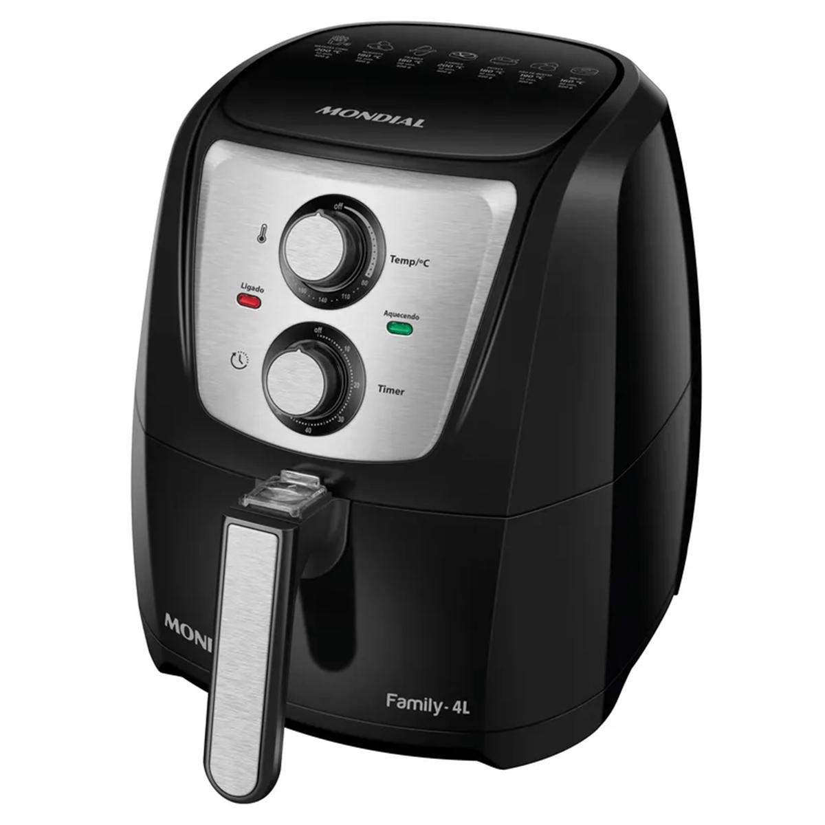 Fritadeira Elétrica sem Óleo Air Fryer Mondial AFN-40-TBI 4L 1500W Preta 127V