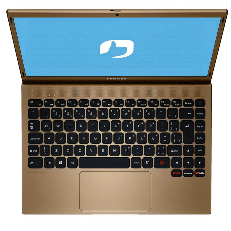 NotebookPositivoMotionQQuadCoreW104GB64GB141DouradaBivolt