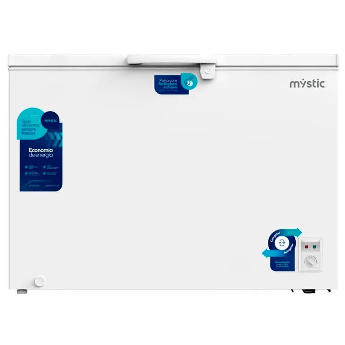 Freezer Horizontal Mystic Dupla Função 1 Porta 301L 127V Branco